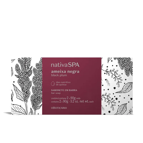 O Boticário Nativa SPA Black Plum Bar Soap 2 X 90g